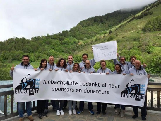 Succesvolle bijdrage Ambacht4Life aan Alpe d'HuZes