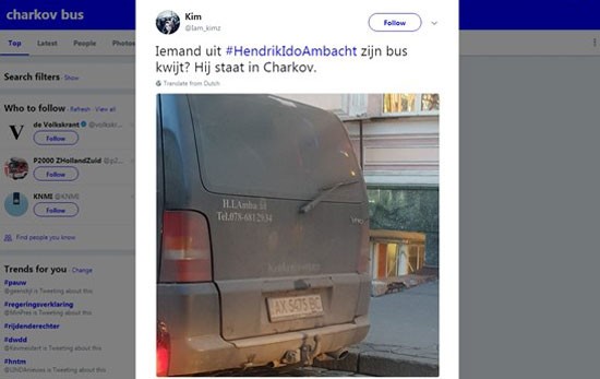 Bus Ambachtse ondernemer duikt na twaalf jaar op in Charkov