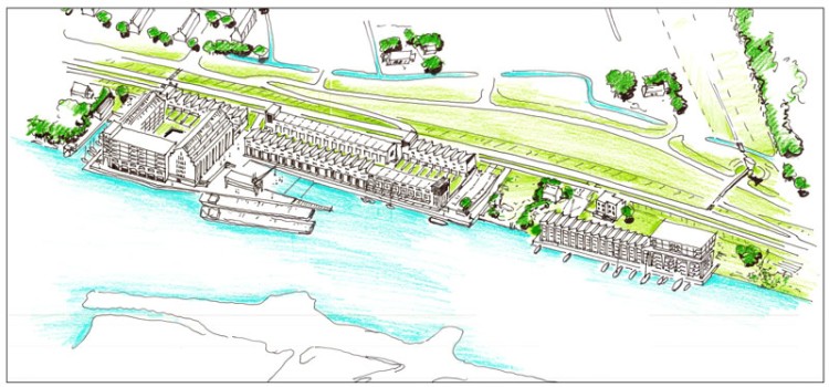 Nieuwe woonwijk met getijdenpark op De Noordoevers in Hendrik-Ido-Ambacht