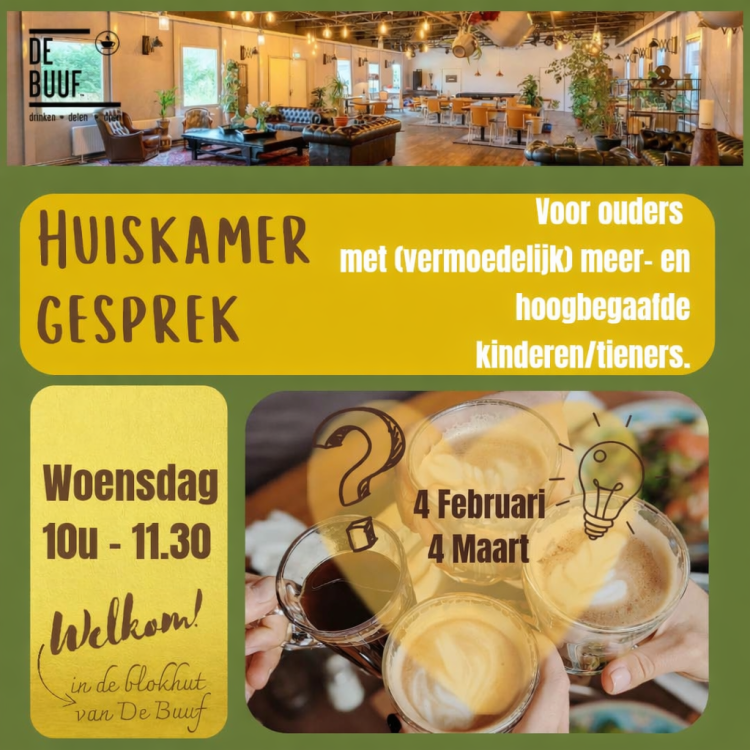 Verbinding en herkenning: huiskamergesprekken over hoogbegaafdheid