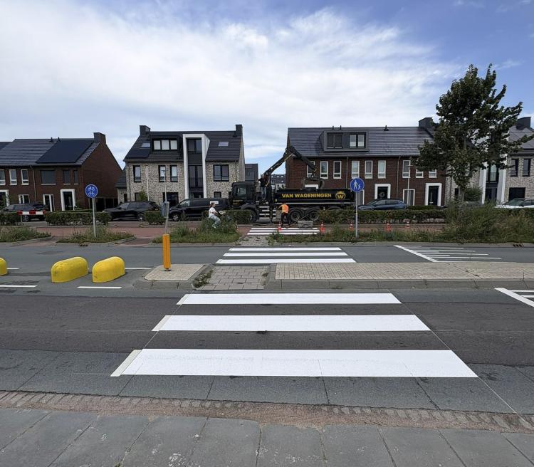 Veilig naar De Klimboom: tijdelijk zebrapad aangelegd